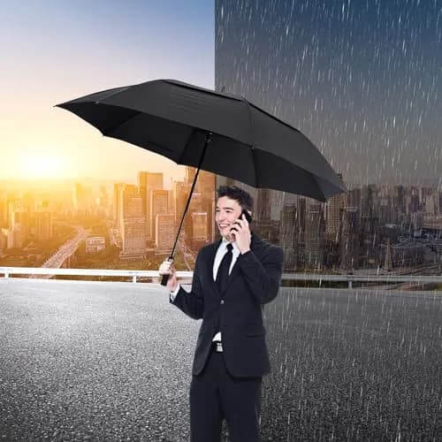 G4Free 72 Inch Oversize Golf Umbrella Auto Open Double Canopy Windproof Black thumbnail 8