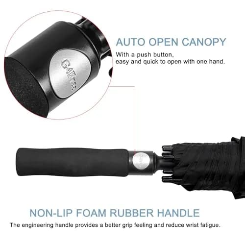 G4Free 72 Inch Oversize Golf Umbrella Auto Open Double Canopy Windproof Black thumbnail 4