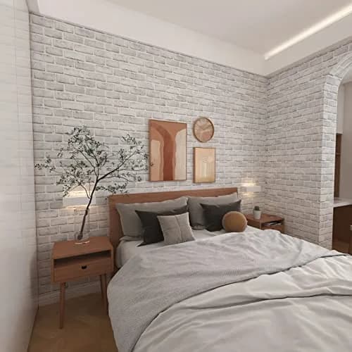Cohoo Home White Brick Wallpaper Peel and Stick 45cm x 305cm | Realistic Faux Brick Look for Walls thumbnail 9