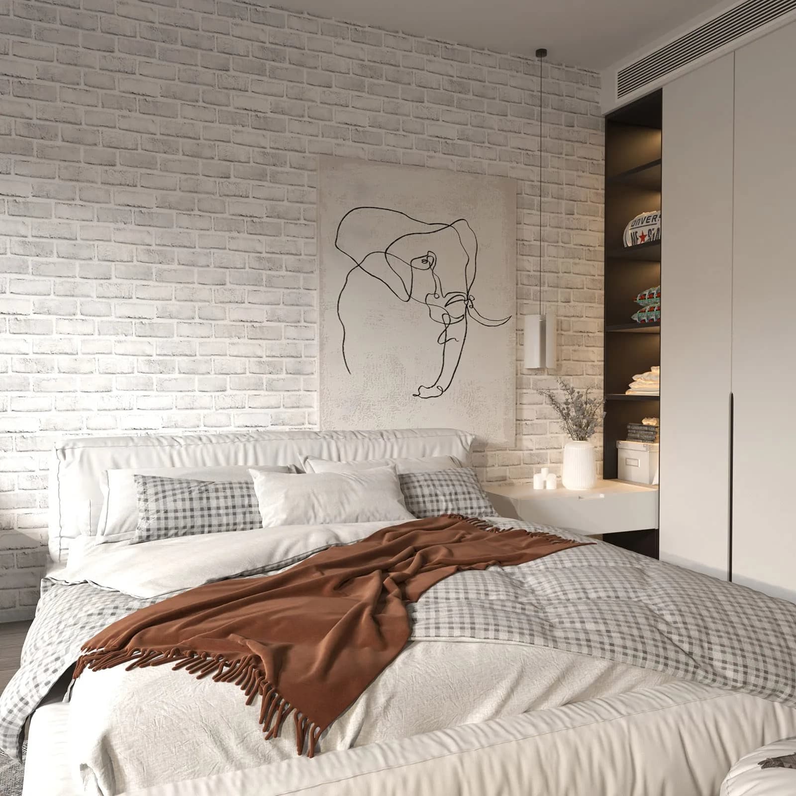 Cohoo Home White Brick Wallpaper Peel and Stick 45cm x 305cm | Realistic Faux Brick Look for Walls - view 2