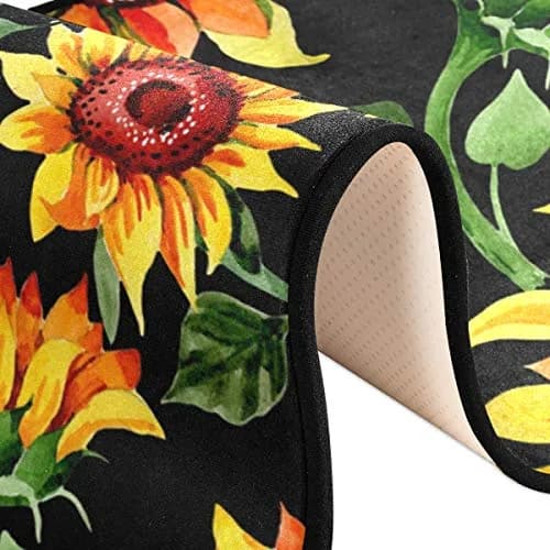 Senya Sunflower Floral Kitchen Rugs 72" x 24" | Non-Slip Water Absorbent Floor Mat thumbnail 7