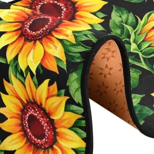 Senya Sunflower Floral Kitchen Rugs 72" x 24" | Non-Slip Water Absorbent Floor Mat thumbnail 3