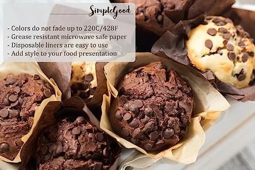 SimpleGood Red Check Medium Size Tulip Baking Cups Cupcake Liners 100 | Professional Muffin Liners for Baking thumbnail 4