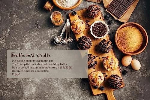 SimpleGood Red Check Medium Size Tulip Baking Cups Cupcake Liners 100 | Professional Muffin Liners for Baking thumbnail 5