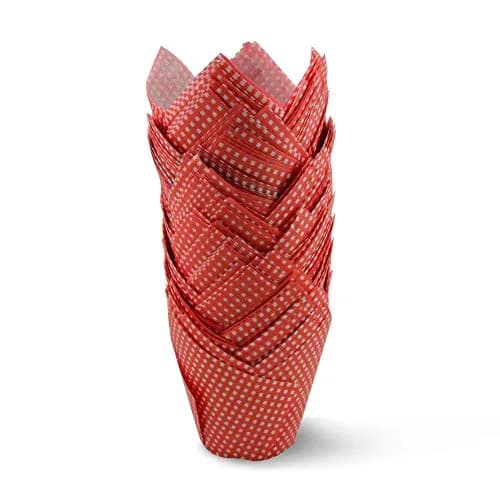 SimpleGood Red Check Medium Size Tulip Baking Cups Cupcake Liners 100 | Professional Muffin Liners for Baking thumbnail 2