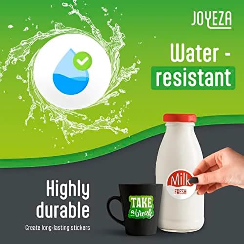JOYEZA Premium Printable Vinyl Sticker Paper for Inkjet Printer - 25 Sheets Matte White Waterproof, Dries Quickly Vivid Colors, Holds Ink well- Tear Resistant thumbnail 4