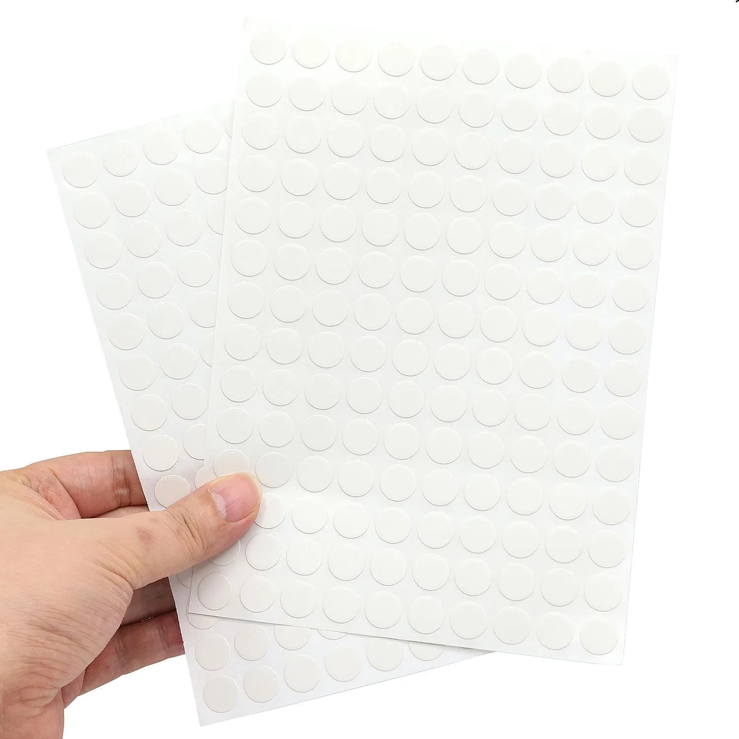ZXUEZHENG White Self-Adhesive Screw Hole Stickers 12mm (0.47") | 280-Piece Pack for Furniture & Cabinets - view 5