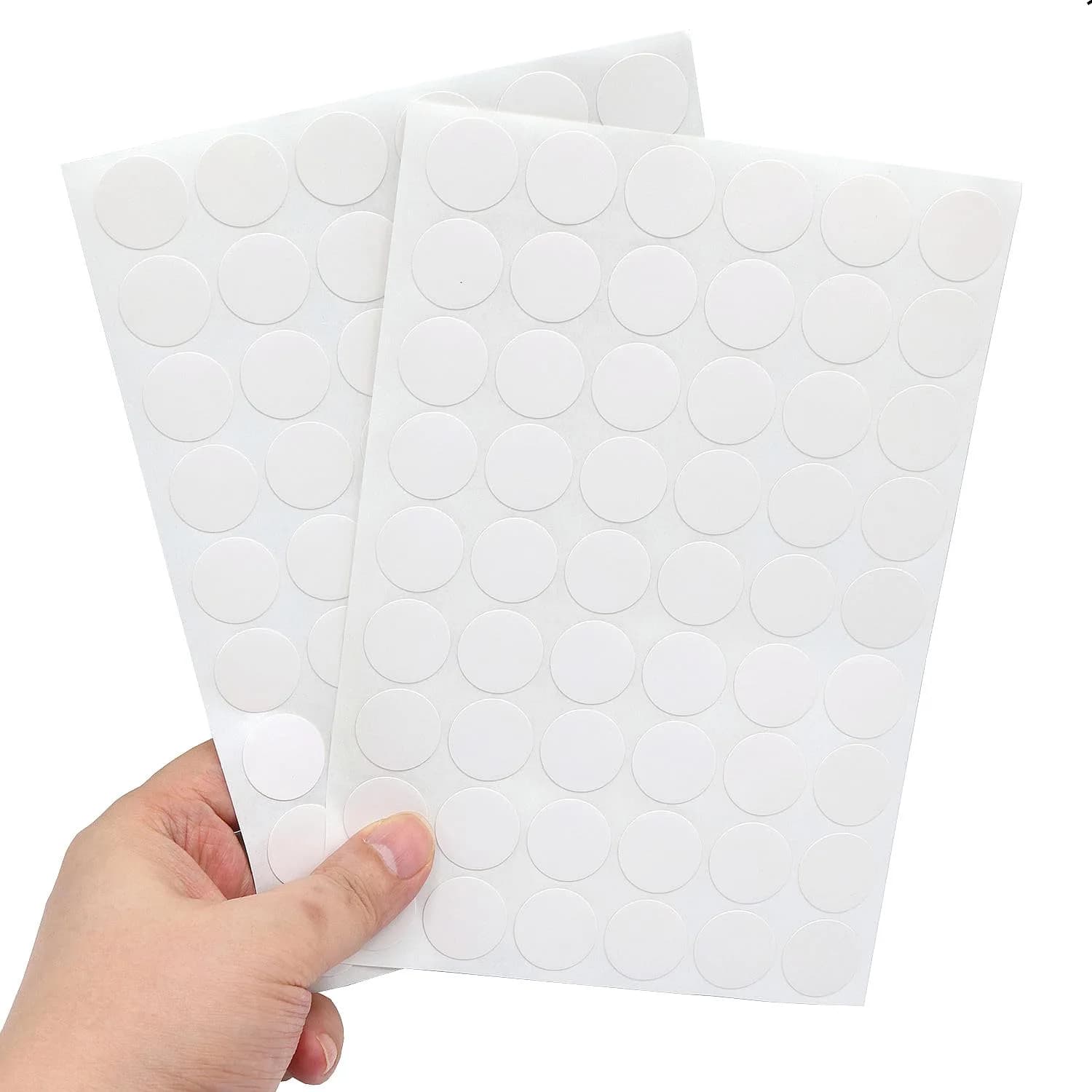 ZXUEZHENG Self-Adhesive Screw Hole Stickers White 21mm (0.83") | Covers Furniture Screw Holes - view 5