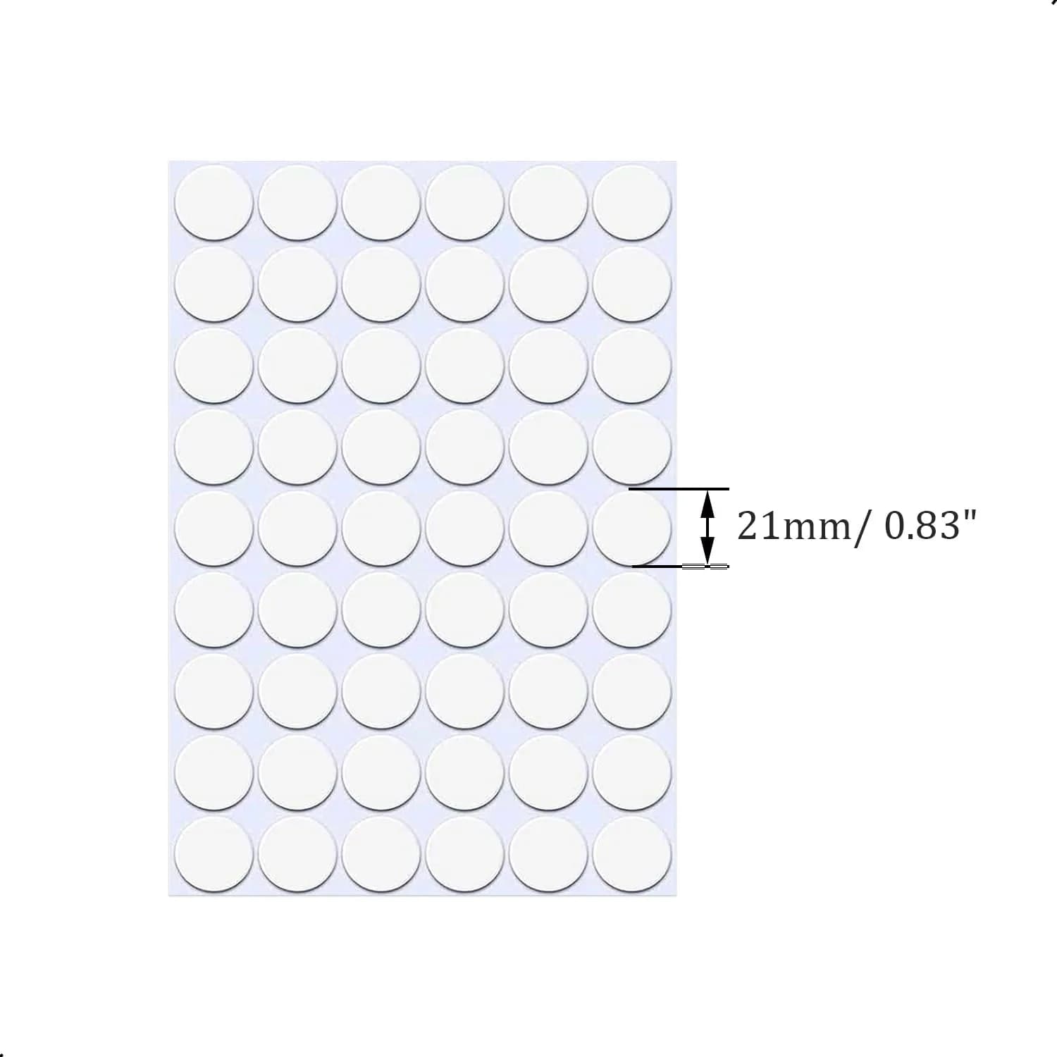 ZXUEZHENG Self-Adhesive Screw Hole Stickers White 21mm (0.83") | Covers Furniture Screw Holes - view 2