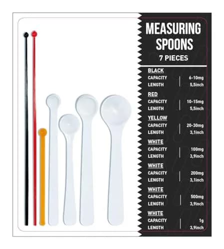 Extrakt Manufaktur Hamburg Milligram Measuring Spoons Set of 7 | 6 mg to 1g Dosing Spoons thumbnail 1