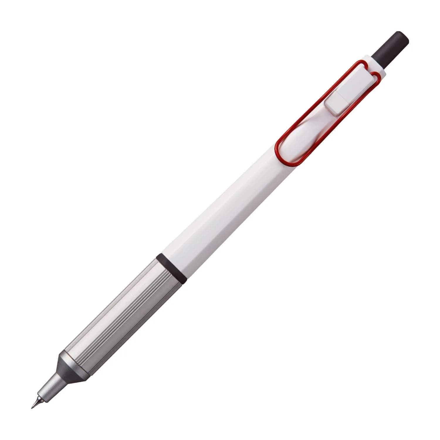 Uni Jetstream EDGE Ballpoint Pen 0.28mm Fine Point, White Red Body | Smooth Writing & Quick Drying — Black