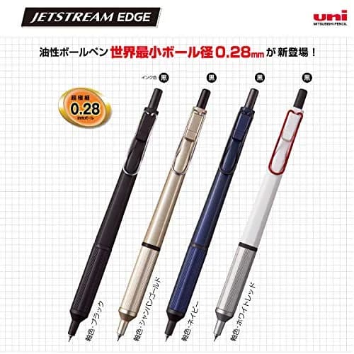Uni Jetstream EDGE 0.28mm Ballpoint Pen, Navy Body, Black Ink | Ultra-Fine Line for Precise Writing thumbnail 3