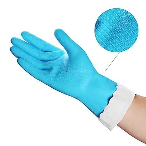 HSL Latex-Free Cleaning Gloves, Cotton Flocked Liner, 2 Pairs, Medium (135 g / 0.3 lb) thumbnail 3