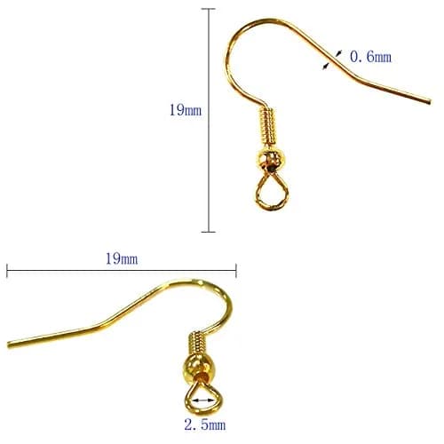 TTSAM Gold Plated Earring Hooks with Ball and Coil, Hypoallergenic Ear Wires for Jewelry Making | 120 Pcs (19x18mm) thumbnail 5