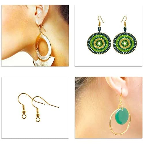 TTSAM Gold Plated Earring Hooks with Ball and Coil, Hypoallergenic Ear Wires for Jewelry Making | 120 Pcs (19x18mm) thumbnail 2