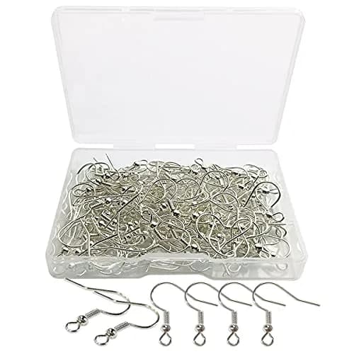 TTSAM Silver Plated Earring Hooks with Ball and Coil, Hypoallergenic Alloy Ear Wires (120 Pcs, 19x18 mm) thumbnail 1