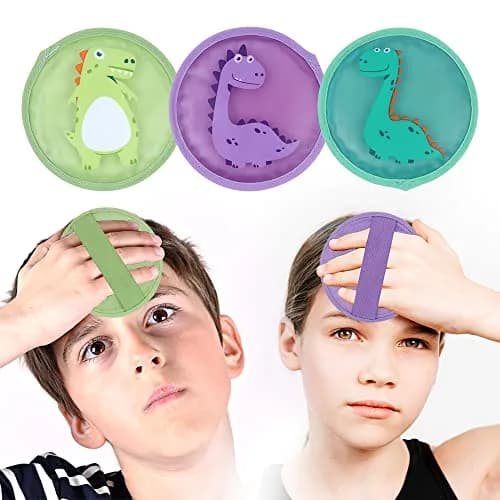 Hilph Kids Dino Ice Packs with Plush Strap - Set of 3 Flexible Gel Packs for Boo Boos - main product image