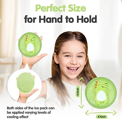 Hilph Kids Dino Ice Packs with Plush Strap - Set of 3 Flexible Gel Packs for Boo Boos - view 4