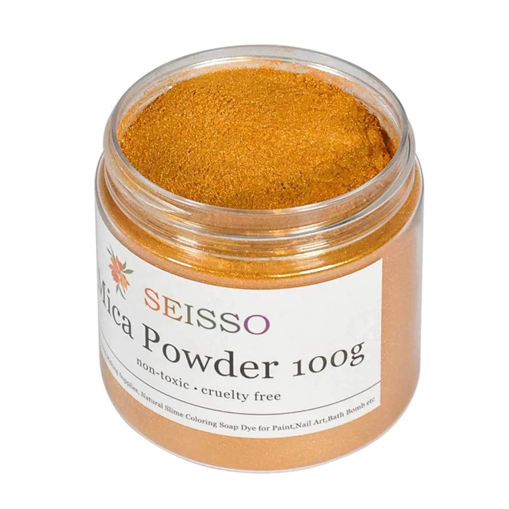 SEISSO Gold Mica Powder for Epoxy Resin 3.5 oz | Cosmetic Grade for Soap & Art — K-Gold