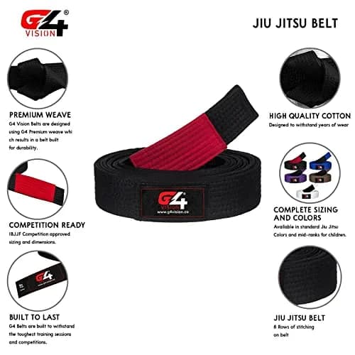 G4 VISION Jiu Jitsu BJJ Belt Brown A4 | Durable, Expert-Made for Training & Tournaments thumbnail 4