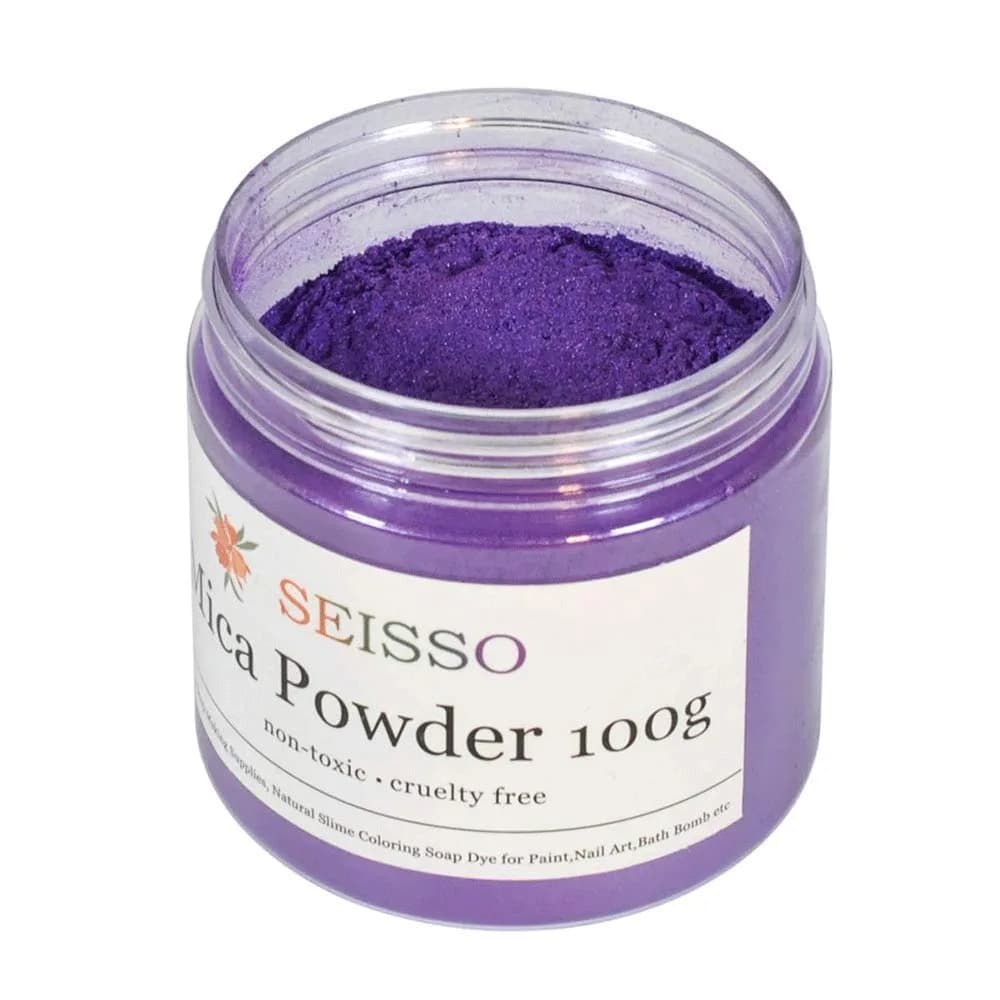 SEISSO Purple Mica Powder for Epoxy Resin 3.5 oz | Cosmetic Grade for Soap & Art — M-Purple