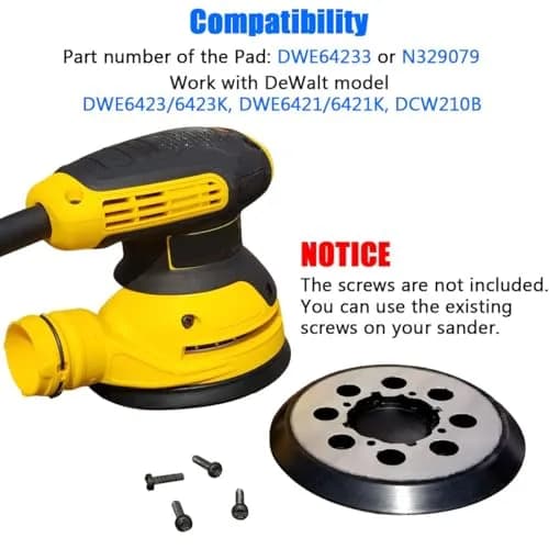 Tockrop 5 Inch 8 Hole Aluminum Alloy Replacement Sanding Pad for Dewalt DWE6423/6423K, DWE6421/6421K, DCW210B | Heavy-Duty Metal Backing thumbnail 6