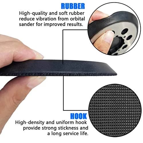 Tockrop 5 Inch 8 Hole Aluminum Alloy Replacement Sanding Pad for Dewalt DWE6423/6423K, DWE6421/6421K, DCW210B | Heavy-Duty Metal Backing thumbnail 2