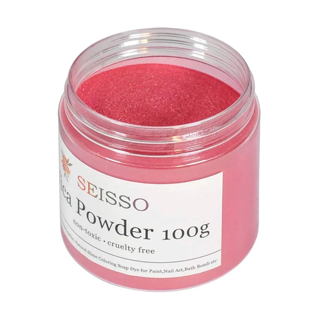 SEISSO Pink Mica Powder for Epoxy Resin 3.5 oz | Cosmetic Grade for Soap & Art
