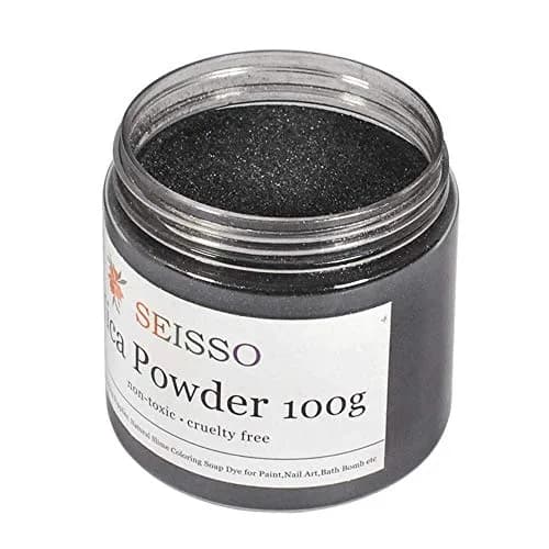 SEISSO Sliver Black Mica Powder 3.5 oz | Cosmetic Grade for Soap & Resin Projects thumbnail 1