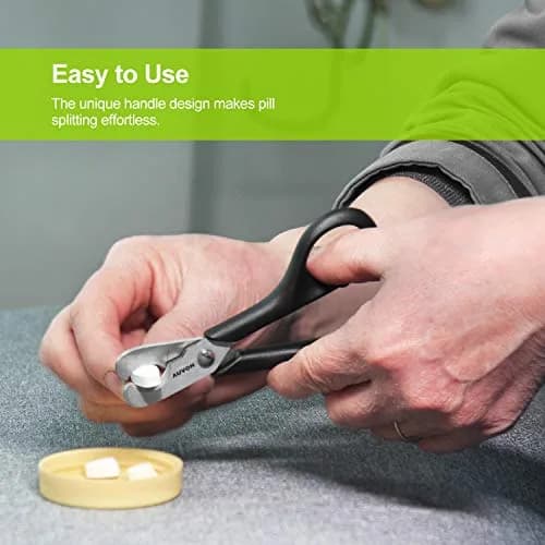 AUVON Scissors-Shaped Pill Cutter Black | FDA Approved, Doctor Recommended for Easy Tablet Splitting thumbnail 7