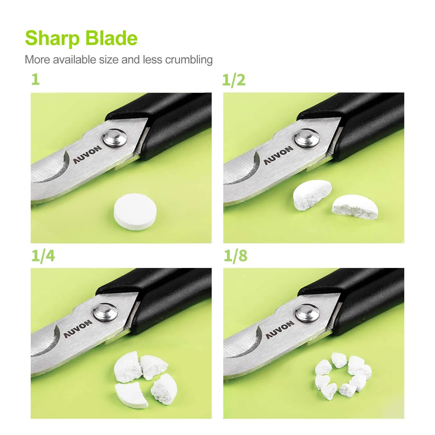 AUVON Scissors-Shaped Pill Cutter Black | FDA Approved, Doctor Recommended for Easy Tablet Splitting - view 2