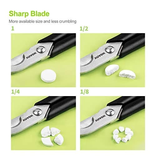 AUVON Scissors-Shaped Pill Cutter Black | FDA Approved, Doctor Recommended for Easy Tablet Splitting thumbnail 2