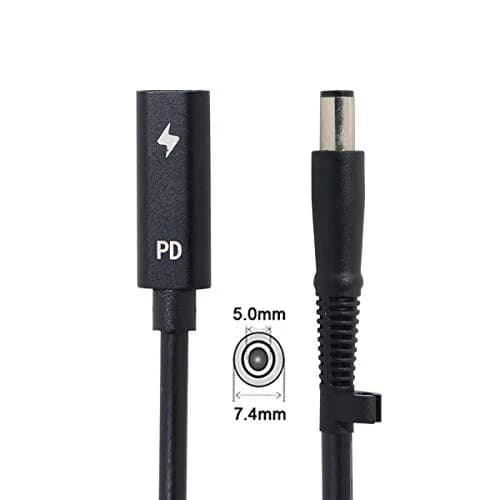 cablecc USB-C Female to DC 7.4x5.0mm PD Charge Cable 20cm (0.65ft) | Powers HP Laptops from USB-C Chargers thumbnail 4
