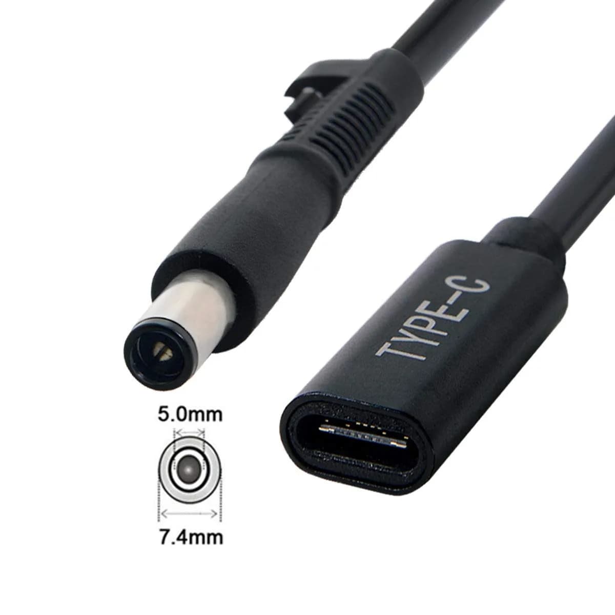 cablecc USB-C Female to DC 7.4x5.0mm PD Charge Cable 20cm (0.65ft) | Powers HP Laptops from USB-C Chargers - view 5