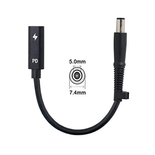 cablecc USB-C Female to DC 7.4x5.0mm PD Charge Cable 20cm (0.65ft) | Powers HP Laptops from USB-C Chargers thumbnail 6