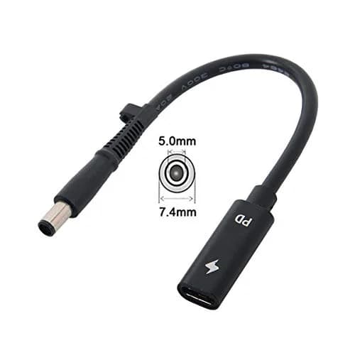 cablecc USB-C Female to DC 7.4x5.0mm PD Charge Cable 20cm (0.65ft) | Powers HP Laptops from USB-C Chargers thumbnail 7