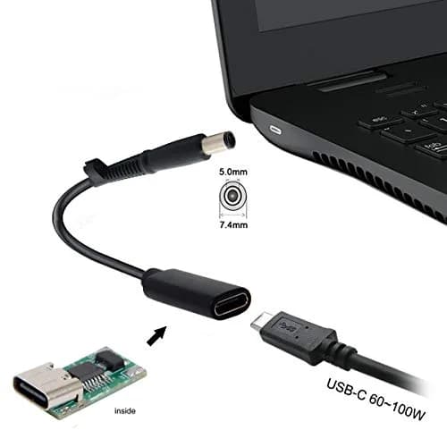 cablecc USB-C Female to DC 7.4x5.0mm PD Charge Cable 20cm (0.65ft) | Powers HP Laptops from USB-C Chargers thumbnail 3