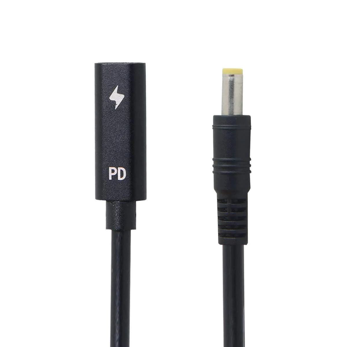 cablecc USB-C Female to DC 5.5x2.5mm PD Charge Cable 20cm (0.65ft) | Powers 18-20V Laptops from USB-C Charger - main product image