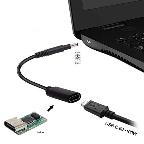 cablecc USB-C Female to DC 4.8x1.7mm PD Charge Cable 0.2m | 65W Power Delivery for HP Laptops thumbnail 4