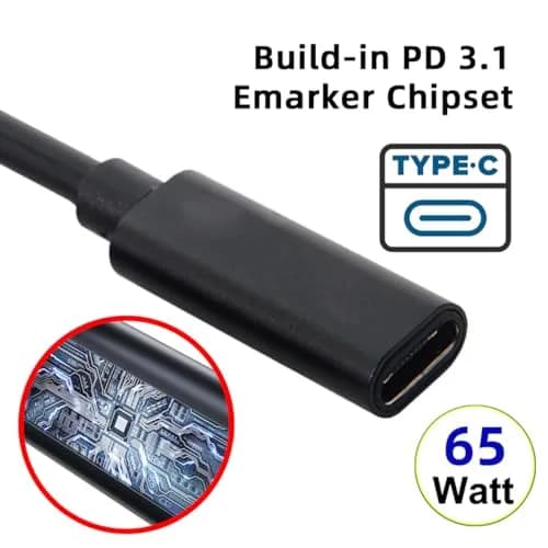 cablecc USB-C Female to DC 4.8x1.7mm PD Charge Cable 0.2m | 65W Power Delivery for HP Laptops thumbnail 2