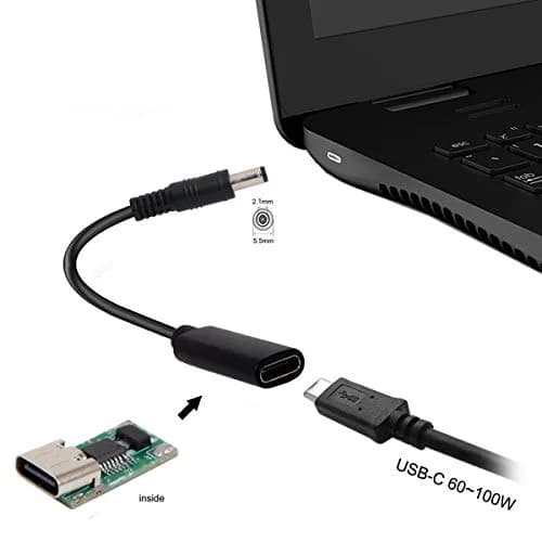 cablecc USB-C Female to DC 5.5x2.1mm PD Charge Cable 20cm (0.65ft) | Powers Laptops 18-20V thumbnail 5