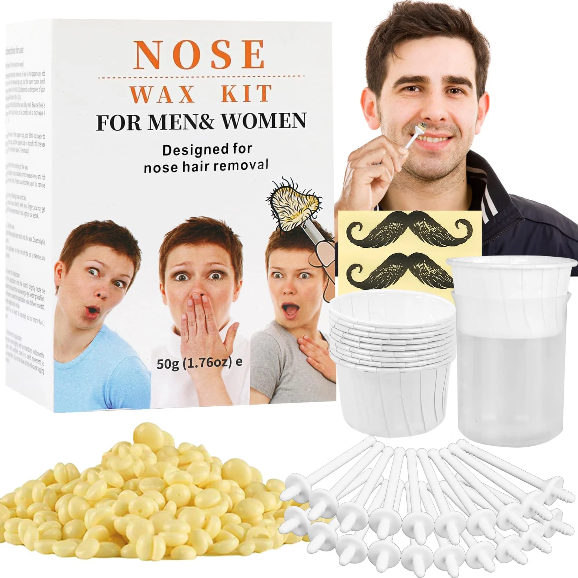 CoFashion Nose Wax Kit 50g (1.76 oz) | Painless Hair Removal for Nostrils & Ears - main product image