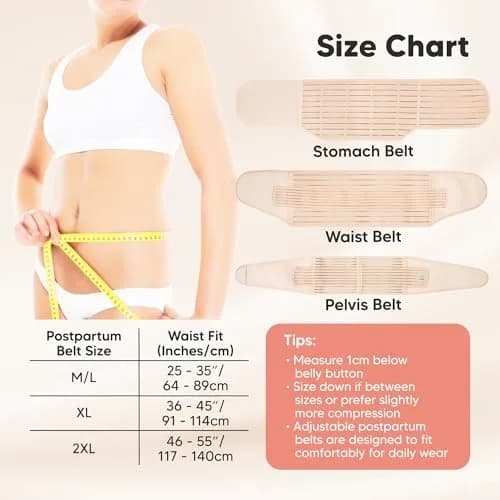 KeaBabies Revive 3-in-1 Postpartum Belly Support Recovery Wrap Band Midnight Black XL | Supports Core & Pelvis thumbnail 4