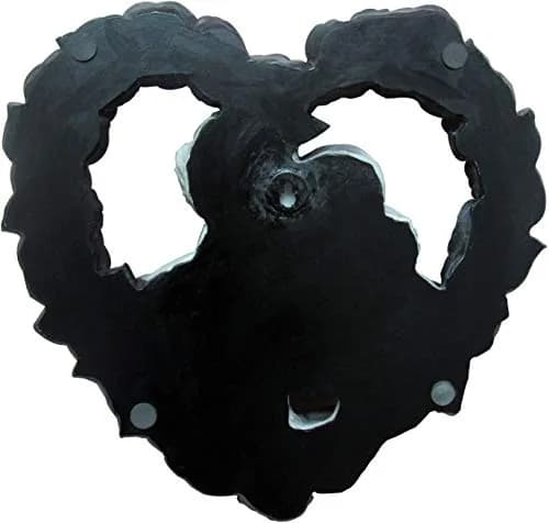 DWK Love Eternal Skeleton Couple Black Rose Wreath Wall Sculpture 34 cm (13.5" W x 12.5" H x 2.5" D) | Hand-Painted Resin Decor thumbnail 4