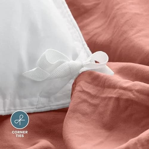 Bare Home Washed Duvet Cover Set 1800 Ultra-Soft (Twin/Twin XL, Dusty Rose) | Premium Microfiber Bedding thumbnail 6