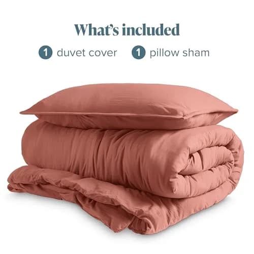 Bare Home Washed Duvet Cover Set 1800 Ultra-Soft (Twin/Twin XL, Dusty Rose) | Premium Microfiber Bedding thumbnail 8