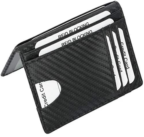 Dorras Slim Wallet Minimalist Front Pocket RFID Blocking Bifold Wallet with ID Window - Black | Genuine Leather thumbnail 2