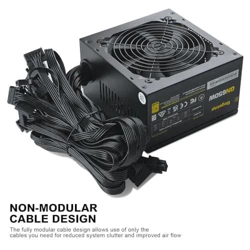 Segotep 650W Power Supply 80 Plus Gold Certified | Non-Modular Gaming PSU with 4 PCIe Connectors (120mm Fan) thumbnail 3