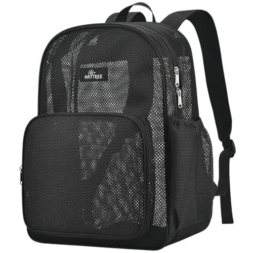 MAY TREE Heavy Duty Mesh Backpack, Black | Water-Resistant, Spacious & Lightweight for Outdoor & Daily Use thumbnail 1