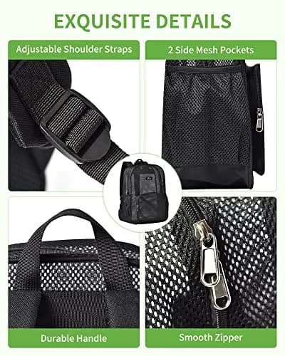 MAY TREE Heavy Duty Mesh Backpack, Black | Water-Resistant, Spacious & Lightweight for Outdoor & Daily Use thumbnail 6